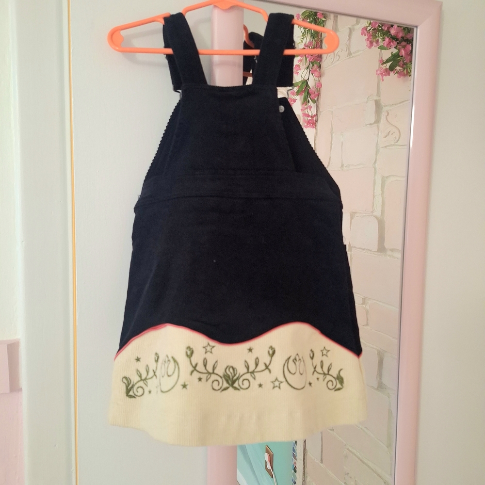 Star Wars Kids Black Corduroy Overalls with Embroidered Princess - Picture 3 of 7